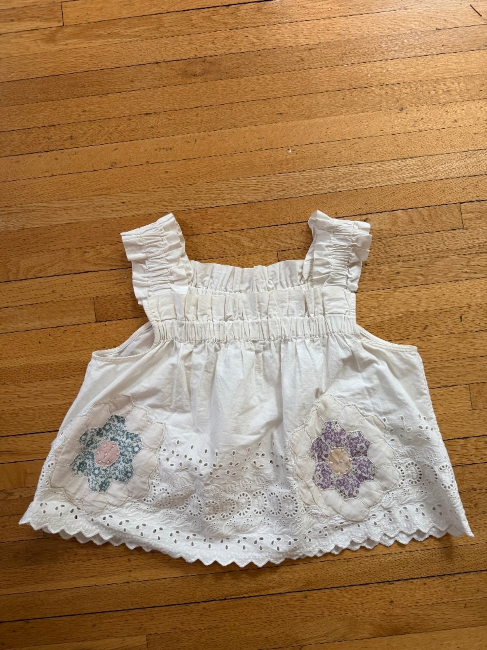 SEA NY EYELET PATCHWORK BLOUSE